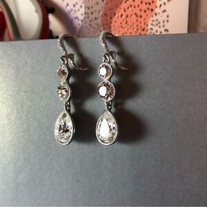 Givenchy Swarovski Teardrop & Round Crystals Dangle Earrings